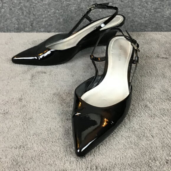 Ann Taylor Kitten Heel Look Pointed Toe Wedge Pointed Toe Sz 6N Patent Leather - Picture 5 of 11